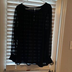 Torrid Elegant Black Blouse with Sheer Sleeves